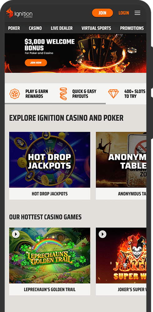 Ignition Poker Mobile platform