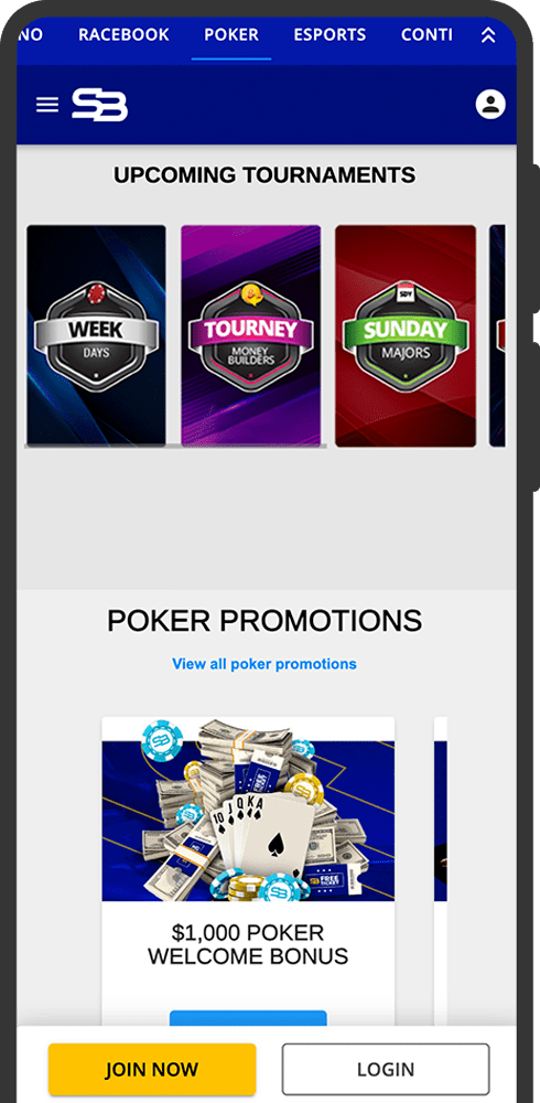 Sportsbetting Poker Mobile view