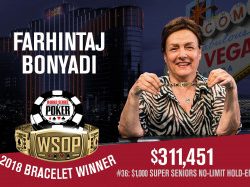 Farhintaj Bonyadi Wins Super Seniors Event to Become First Female WSOP Bracelet Winner of 2018