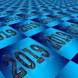 A mosaic of 2019 calendars.