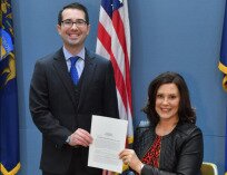 Michigan Rep. Brandt Iden and Governor Gretchen Whitmer