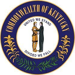The Kentucky State seal, it reads "United we stand, divided we fall".