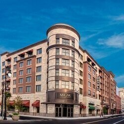 A view of the front of the MGM in Springfield, Massachusetts.