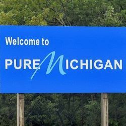 Michigan welcome sign