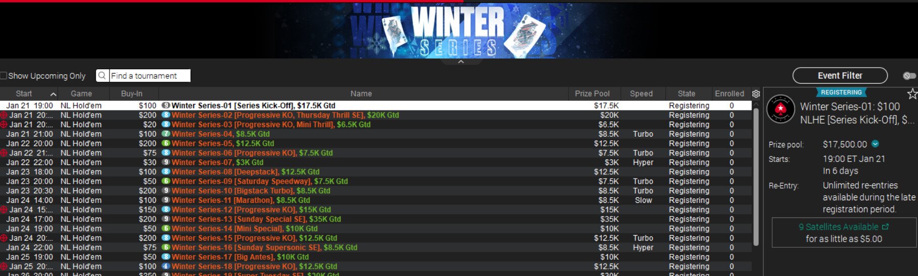 PokerStars NJ Winter Series