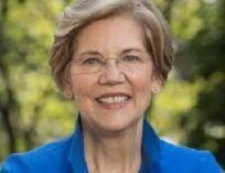 U.S. Senator from Massachusetts Elizabeth Warren smiling.