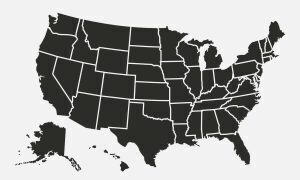 A Map of the US in black and white