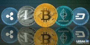 Crypto Coins with reflections