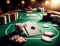 pocket aces leaning on poker chips on a poker table