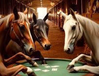 3 Horses playing poker