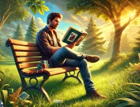 Man reading a book on poker