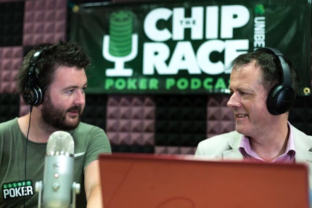 Dara O'Kearney and David Lappin podcasting
