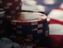 Poker Chips on an American Flag