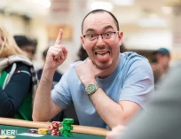 William Kassouf sticking tongue put playing poker