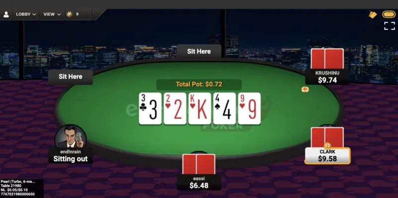 Everygame CAP cash game table