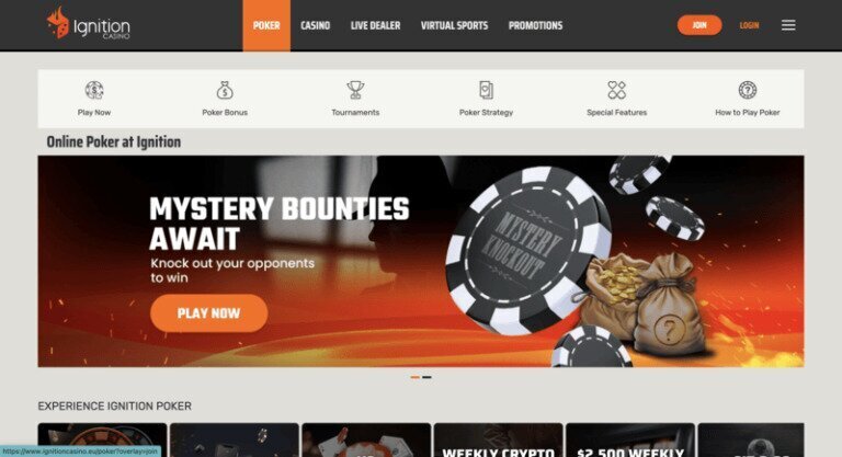 Ignition poker homes screen desktop