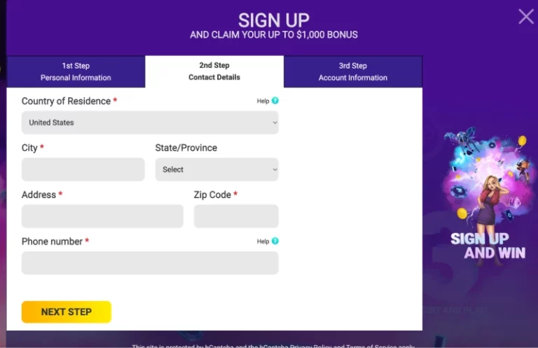 Juicy Stakes Sign-Up Page