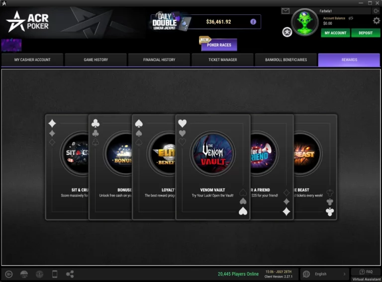 acr poker bonuses lobby