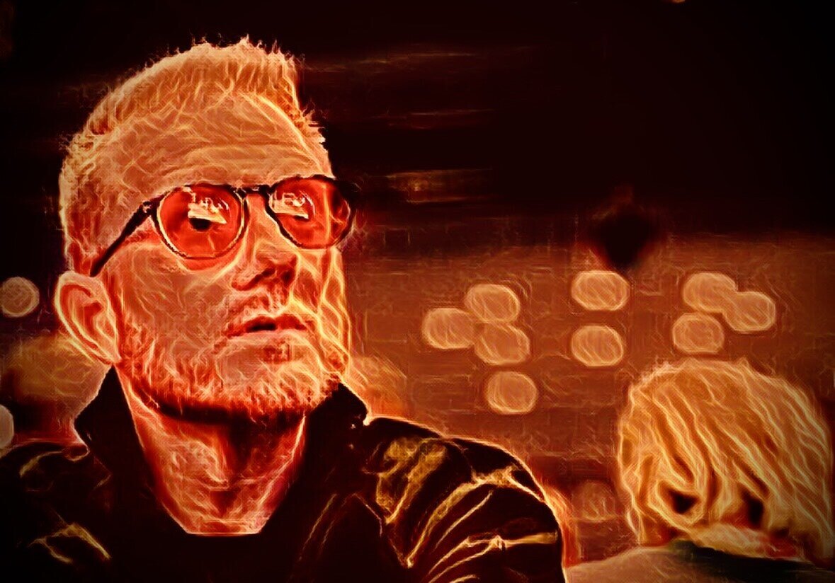 Jason Koon in a fiery photo filter