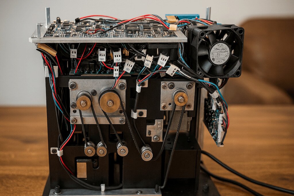 Exposed Components of Card Shuffler Machine