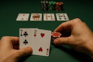 bluffing with a seven and a two from a pov perspective