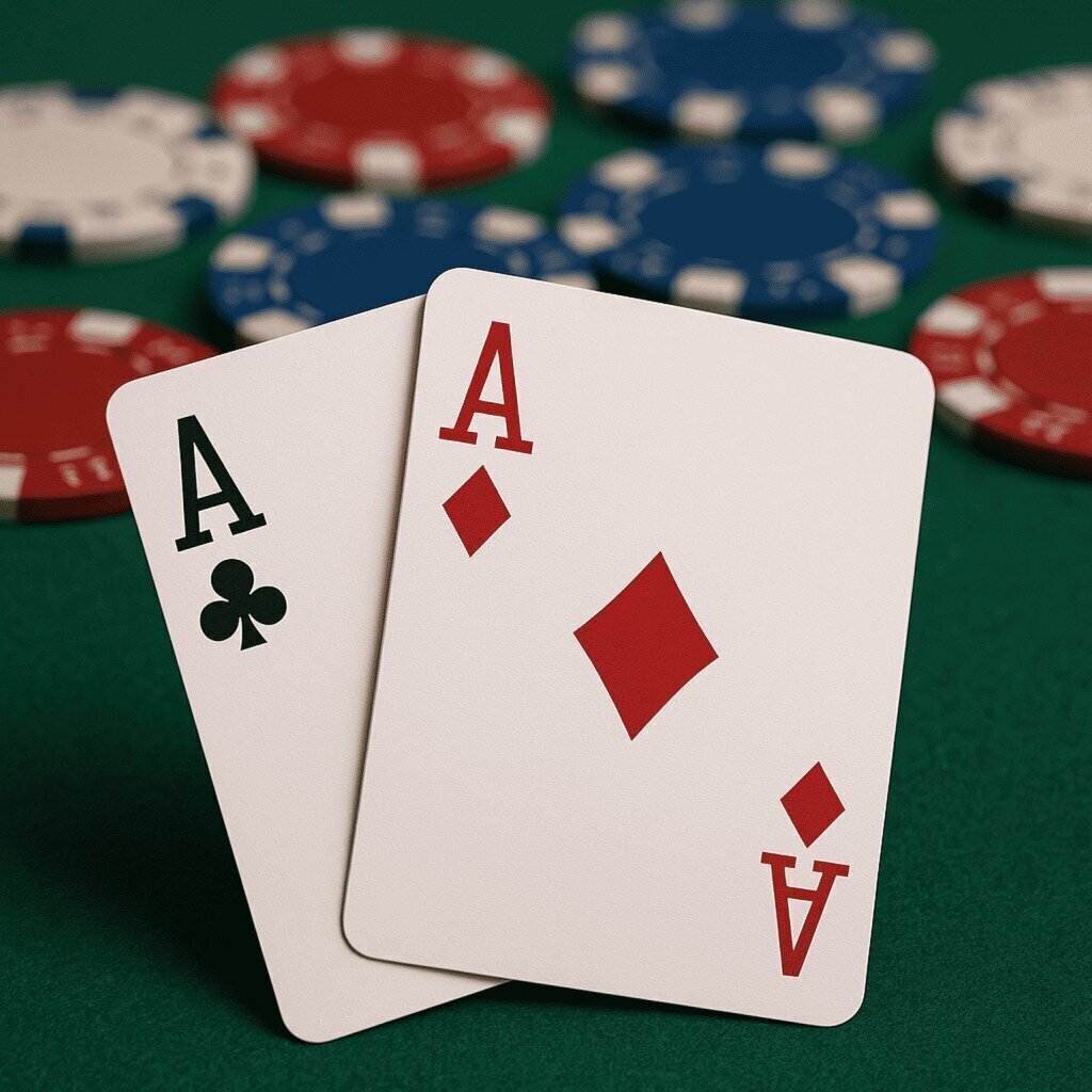 Pocket aces, the strongest starting hand in Texas Hold’em