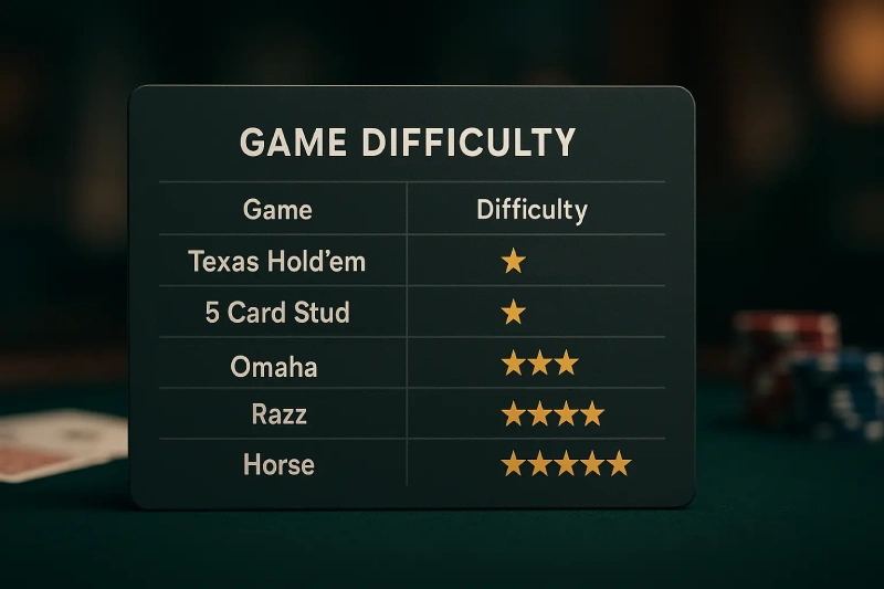 poker games for every skill level