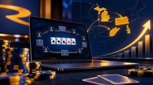 BetRivers Poker network connecting Pennsylvania, Michigan, Delaware and West Virginia.