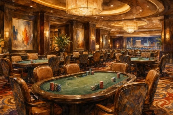 Illustration of the Wynn Las Vegas poker room